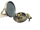 Mini Metal Dice Locket – Brass Finish with Wood Front