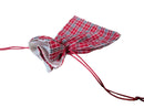 Red Plaid Dice Bag – 5x7 Fabric Drawstring Pouch – RPG Dice Storage