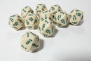 Ivory White/Green Countup&down™ d20 – 25mm Limited Edition Chessex Prototype | Single Die Counter d20