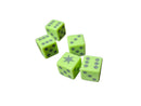 5-Pack Lime Green Dice with Grey Numbers and Star on '1' Side | Printed