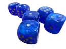 Chessex Velvet 20mm Pipped d6 - Blue/Silver (Single Die)