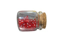 Ruby Red Translucent d4 Dice in Glass Cork Bottle (Approx. 30 Dice)