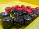 Black & Red 20-Piece d6 Dice Set – 10 Black with Red Pips & 10 Red with Black Pips