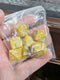 Chessex POD Set : Yellow with White numbers 7-Dice Set