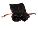Brown Velvet Dice Bag – Soft Drawstring Pouch – 4" x 6"