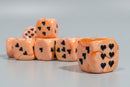 Chessex Ice Cream Peach D6 Dice – 16mm Rounded – Black Heart Pips – OOP & Rare – Sold Individually
