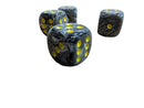 Chessex Vortex 20mm Pipped d6 - Black/Yellow (Single Die)