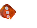 Dark Amber Transparent D6 Dice – 16mm Rounded Corner – White Pips – Sold Individually