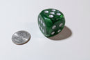 Velvet™ Dark Green 30mm Oversized d6 with Silver Pips (RARE / OOP)
