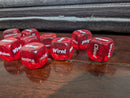Red Tech-Themed Dice – “OS & Network” Word Dice (Sold Individually)