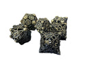 Hollow Metal Dice Set Antique Brass/Gold 7pc Polyhedral RPG Dice