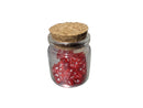 Ruby Red Translucent d4 Dice in Glass Cork Bottle (Approx. 30 Dice)