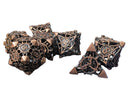 Hollow Metal Dice Set Copper 7pc Polyhedral RPG Dice
