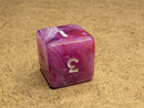 Chessex Rainbow Pearl Amethyst/white d6 – Rare Single Die