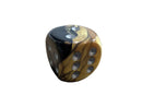 Chessex Gemini 20mm Pipped d6 - Black-Gold/Silver (Single Die)