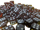 Dark Amber Transparent D6 Dice – 16mm Rounded Corner – White Pips – Sold Individually