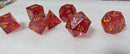 Red Dragon Fruit Forged in Frost Dice Set (Resin Dice) Sharp Edge Dice