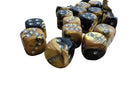 Chessex Gemini 20mm Pipped d6 - Black-Gold/Silver (Single Die)