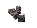Hollow Metal Dice Set Black & Red Blood Splatter 7pc Polyhedral RPG Dice