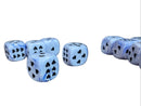Chessex Ice Cream Light Blue D6 Dice – 16mm Rounded – Black Heart Pips – Rare OOP – Sold Individually
