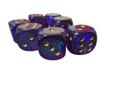 Chessex Borealis 20mm Royal Purple Gold d6 Glitter (OOP, Single Die)