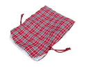 Red Plaid Dice Bag – 5x7 Fabric Drawstring Pouch – RPG Dice Storage