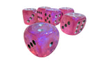 Chessex Borealis 20mm Pipped d6 - Pink/Silver (Single Die)