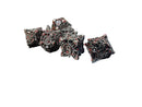 Hollow Metal Dice Set Black & Red Blood Splatter 7pc Polyhedral RPG Dice