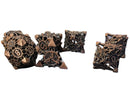 Hollow Metal Dice Set Copper 7pc Polyhedral RPG Dice