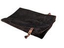 Brown Velvet Dice Bag – Soft Drawstring Pouch – 4" x 6"