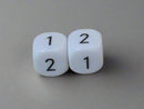 16mm Custom D6 Dice – Probability (1,1,1,2,2,2) – Black Print – Sold Per Die