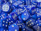 16mm Marble Blue Lighthouse Dice – Silver Numbers & Glitter Effect (Sold Individually)