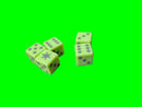 5-Pack Lime Green Dice with Grey Numbers and Star on '1' Side | Printed