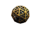 Gold Hollow Metal d60 Die – Cage Design – Heavy RPG Dice – 1–60