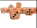 Chessex Ice Cream Peach D6 Dice – 16mm Rounded – Black Heart Pips – OOP & Rare – Sold Individually