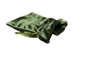 Green Velvet Dice Bag – Soft Drawstring Pouch – 4" x 6"