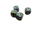 Chessex Vortex 20mm Pipped d6 - Black/Yellow (Single Die)