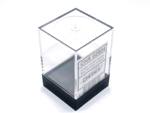 Empty Crystal Display Box (M) Clear w/Black Lid {2.25"x 1.75"x 1.75"} (57.2 mm x 44.5 mm x 44.5 mm) Used for 12mm d6 Dice Block™