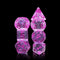 Pink World Glitter Pink with Pink Numbering 7-Dice Set RPG