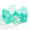 Lake Teal Swirl with White Numbering 7-Dice Set RPG