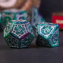 Two-Tone (Purple/Green) Huge Castle Dice (D6:25mm) 7-Dice