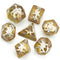 White Starfish Dice on Gold 7-Dice Set Resin Dungeons and Dragons Dice