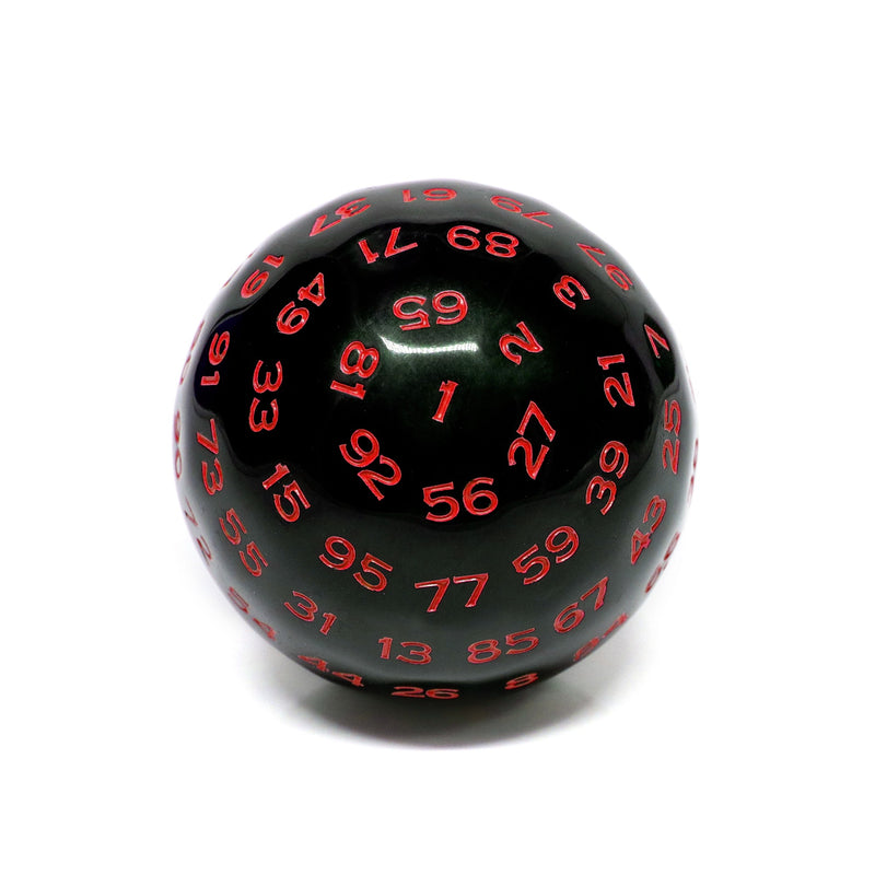 D100-Black Opaque w/Red Numbers