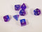 Purple & Blue Translucent Glitter Aurora Poly Dice Set (7) New Silver Numbers RPG DnD
