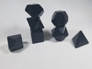 Black Blank 7-Dice Set d4, d6, d8, d10, d12, d20 for Customization Ready DIY Bescon