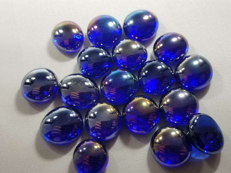 40+ Crystal Dk Blue Iridized Glass Gaming Stones Counters by Chessex