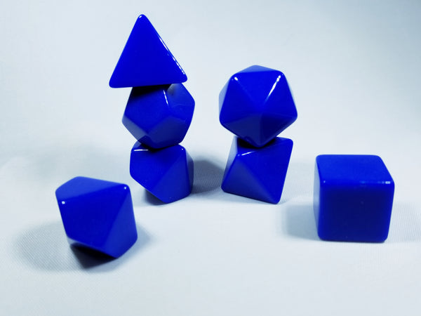 Blue Blank 7-Dice Set d4, d6, d8, d10, d12, d20 for Customization Ready DIY Bescon