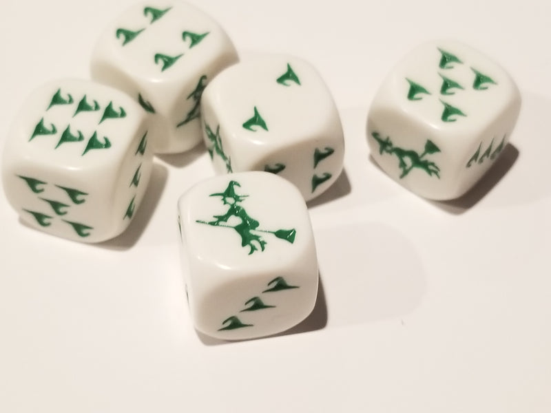 Green Witch Hats Dice Custom 16mm