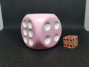 Pink 50mm d6 with White Pips Jumbo Pipped Dice