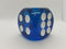 Clear Blue 50mm d6 with White Pips Jumbo Pipped Dice